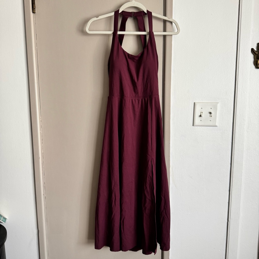 HALARA Burgundy Cut Out Pocket Midi Dress - Picture 2 of 6